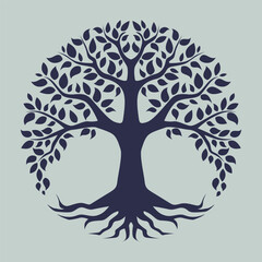tree with leaves vector file design for logo
