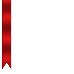 Red Ribbon Border Isolated on White