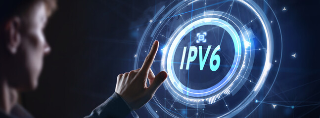 Business, Technology, Internet and network concept. IPV6 abbreviation. Modern technology concept. - obrazy, fototapety, plakaty