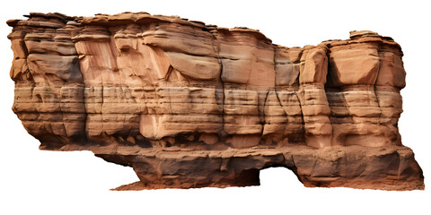 sandstone rock formation isolated on transparent background - landscape design element PNG cutout