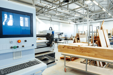 Interior of large workshop of contemporary furniture factory