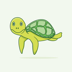 Cute turtle cartoon illustration, Cute Sea Animal Cartoon