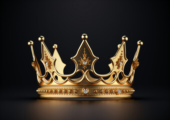 Gold crown isolated on white background
