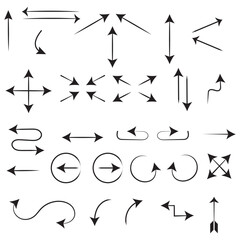 Arrows big black set icons. Arrow icon. Arrow vector collection. Arrow. Cursor. Modern simple arrows. Vector illustration