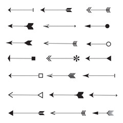 Hand-drawn arrows. Sketch arrow design for business and education. Vector Set