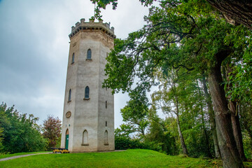 Fototapeta na wymiar Nelson's Tower, historic tower in Forres, Morayshire