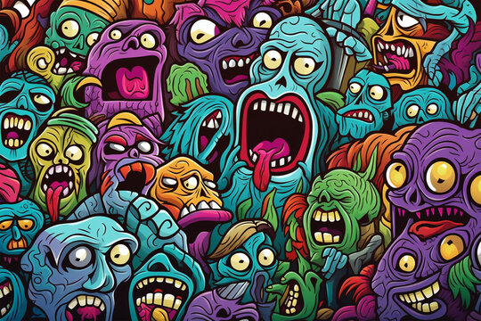 zombie doodle graffiti illustration