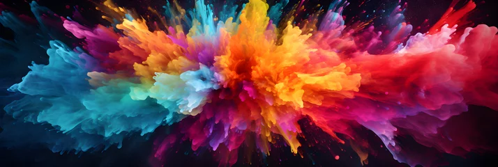 Crédence de cuisine en verre imprimé Mélange de couleurs colourful explosion art background banner