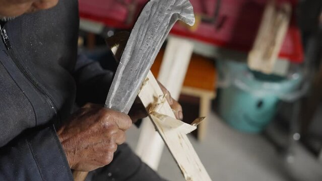 Chinese rural male carpenter
