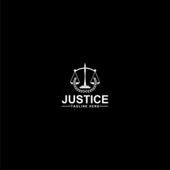 Justice law logo template icon isolated on dark background