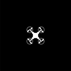 Agriculture drone logo design icon isolated on dark background