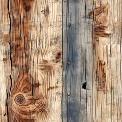 Seamless vintage wood pattern, ai generative wooden background