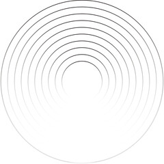 Fototapeta na wymiar Geometric circle element with concentric, radial, gradient circle lines. Abstract circle element