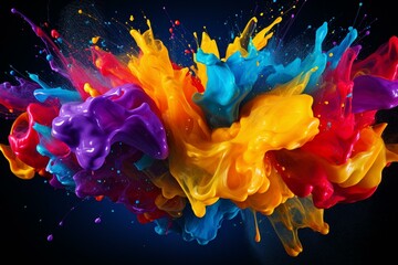 vibrant paint splash. Generative AI
