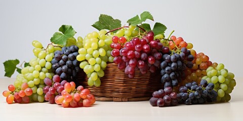 a image collection very fresh grapes fruit, Generative AI