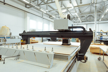 Woodworking equipment in a furniture manufacture workshop