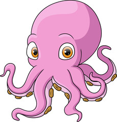 Cute octopus on white background