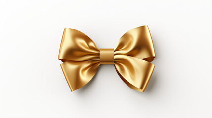 Isolated gold bow ribbon