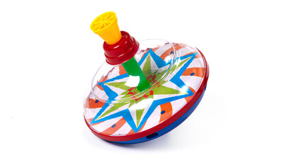 Child's Spinning Top toy isolated on white background.
