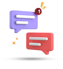Fototapeta premium 3d rendering of speech bubble, 3D pastel chat icon set. Set of 3d speak bubble.