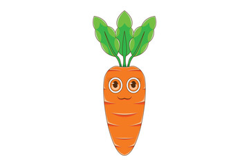 Cute Carrot Character Design Illustration