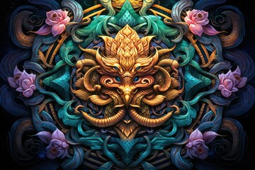 Ancient sea serpents, guardians of hidden treasures beneath the ocean depths - Generative AI