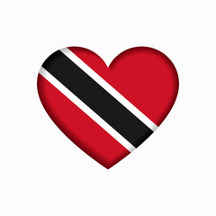 Trinidad and Tobago flag heart-shaped sign. Vector illustration.
