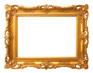 Psd golden frame transparent background