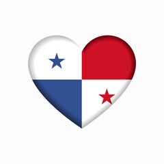 Panamian flag heart-shaped sign. Vector illustration.