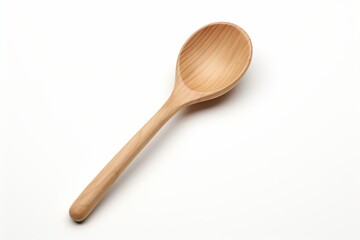A wooden spoon isolated on a white background