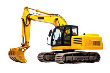 Powerful Hydraulic Excavation Machine Isolated on Transparent Background