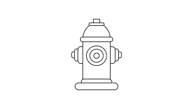 Animation forms a sketch of a water hydrant icon