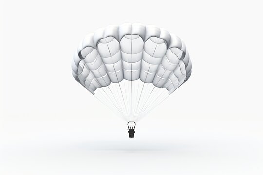 An open parachute isolated on a white background