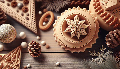 Fototapeta na wymiar decorations and wallpapers for winter, Christmas decorations