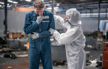 Industrial waste inspector protect workers from hazards, and giving lifesaving aid in emergencies.