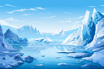 ice hill landscape vector illustration