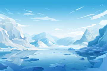 Fototapete Rund ice hill landscape vector illustration © Yoshimura