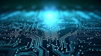 Circuit Board Background. Computer, Data, Technology, Artificial Intelligence.