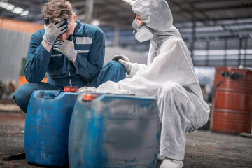 Industrial waste inspector protect workers from hazards, and giving lifesaving aid in emergencies.