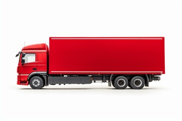 Red truck isolated on white background. Generative AI