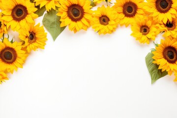 Naklejka premium Sunflower Background with copy shape.