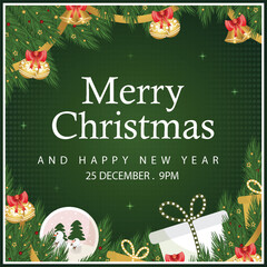 EPS vertical poster template for Christmas and New Year