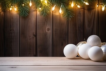 Elegant and festive Christmas decoration wallpaper adorned with a delightful array of holiday ornaments, twinkling lights, and seasonal greenery