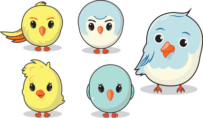 Birds Mascot Character Set