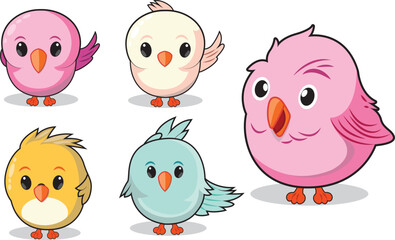 Birds Mascot Character Set