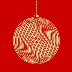 Christmas ball icon. Vector illustration