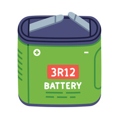 Green Battery Accumulator as Energy Storage Device Vector Illustration