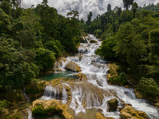A multi-tiered waterfall. Aliwagwag Falls. Mindanao, Philippines.