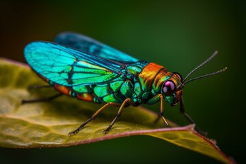 Fototapeta na wymiar A mesmerizing insect with vibrant colors and delicate wings. Generative AI