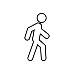 Walk vector icon. A person walking or walk sign flat vector icon for apps and websites